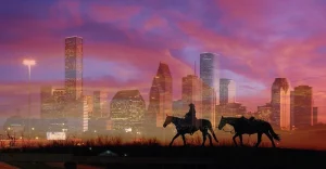 Sell me your house in Houston! Cash. Fast. Houston skyline